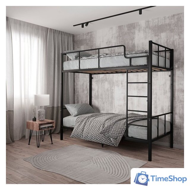 Двухъярусная кровать Князев Мебель Турнео 1 ТУ1.90.200.Ч (черный муар) - Изображение №11 — Интернет-магазин Time-Shop