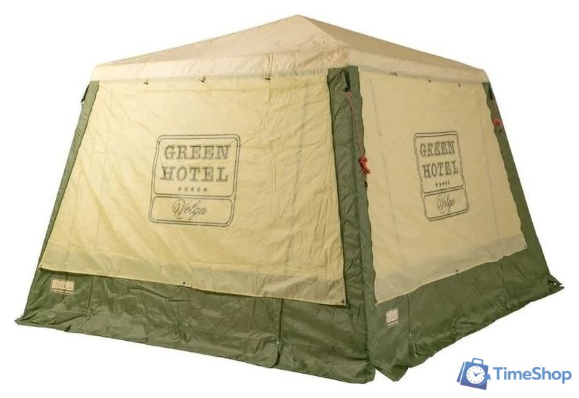 Тент-шатер Camping World Green Hotel Volga 138199 (зеленый/бежевый) - Изображение №4 — Интернет-магазин Time-Shop