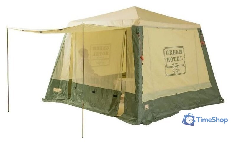 Тент-шатер Camping World Green Hotel Volga 138199 (зеленый/бежевый) - Изображение №2 — Интернет-магазин Time-Shop