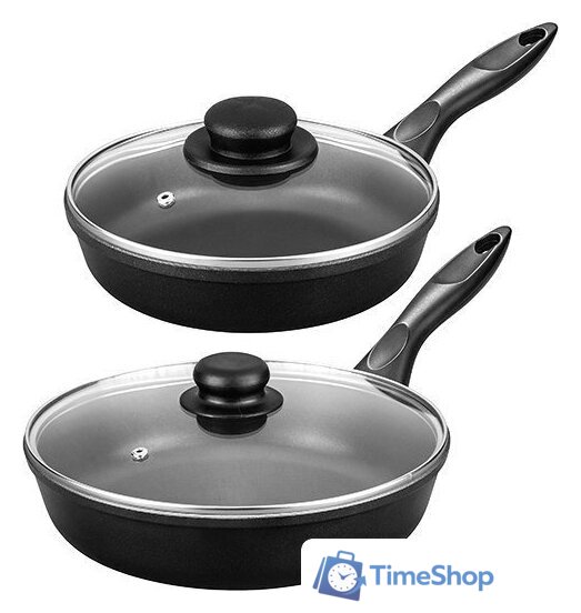 Сковорода Elan Gallery Гармония вкуса 120289+2 (черный оникс) - Изображение №1 — Интернет-магазин Time-Shop