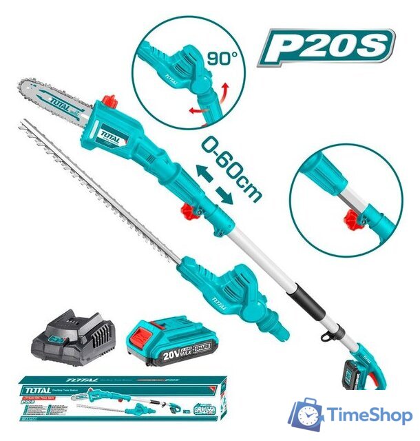 Кусторез + высоторез Total TPTS201681 (с 1-м АКБ) - Изображение №1 — Интернет-магазин Time-Shop
