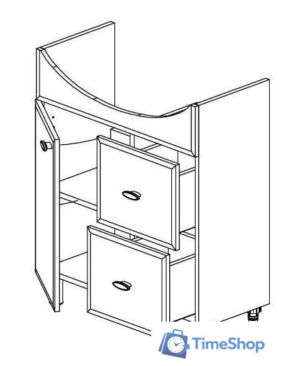  СанитаМебель Тумба под умывальник Лотос 601.700 - Изображение №2 — Интернет-магазин Time-Shop