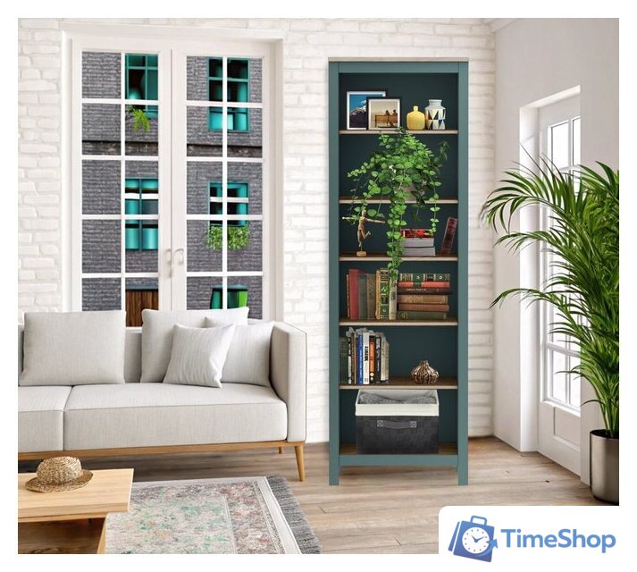 Стеллаж Mio Tesoro Сага 70 2.08.07.110.16 (темно-бирюзовый/ясень) - Изображение №4 — Интернет-магазин Time-Shop