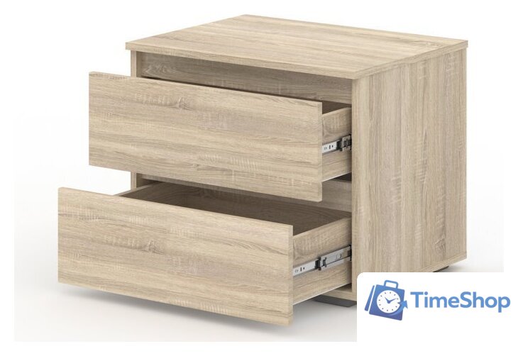 Тумба Кортекс-мебель Бари 60 2ш (дуб сонома/дуб сонома/дуб сонома) - Изображение №2 — Интернет-магазин Time-Shop