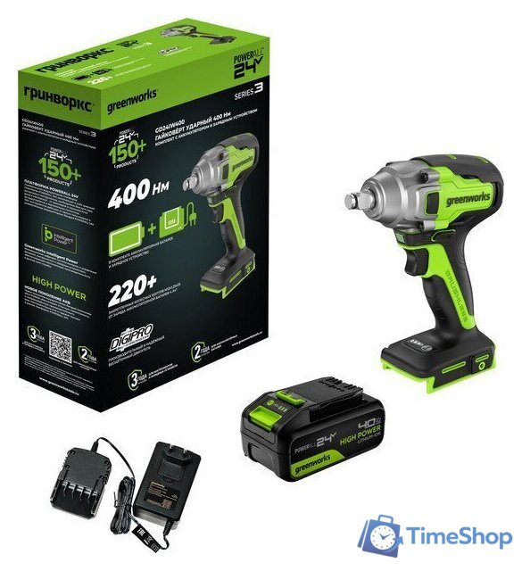 Гайковерт Greenworks GD24IW400 3802907CUG (с 1-им АКБ) - Изображение №10 — Интернет-магазин Time-Shop