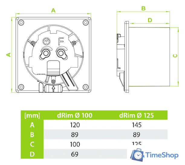 Осевой вентилятор airRoxy dRim 100TS-C177 - Изображение №2 — Интернет-магазин Time-Shop