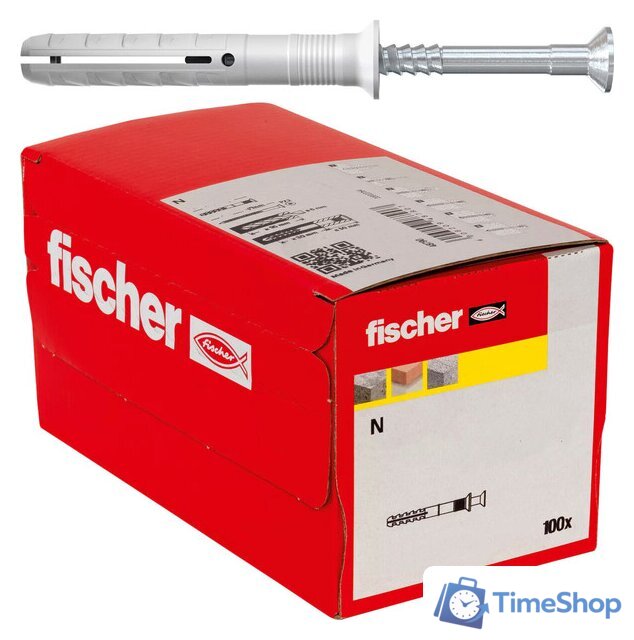 Дюбель-гвоздь Fischer N 6 x 60/30 S 48789 (100 шт) - Изображение №1 — Интернет-магазин Time-Shop