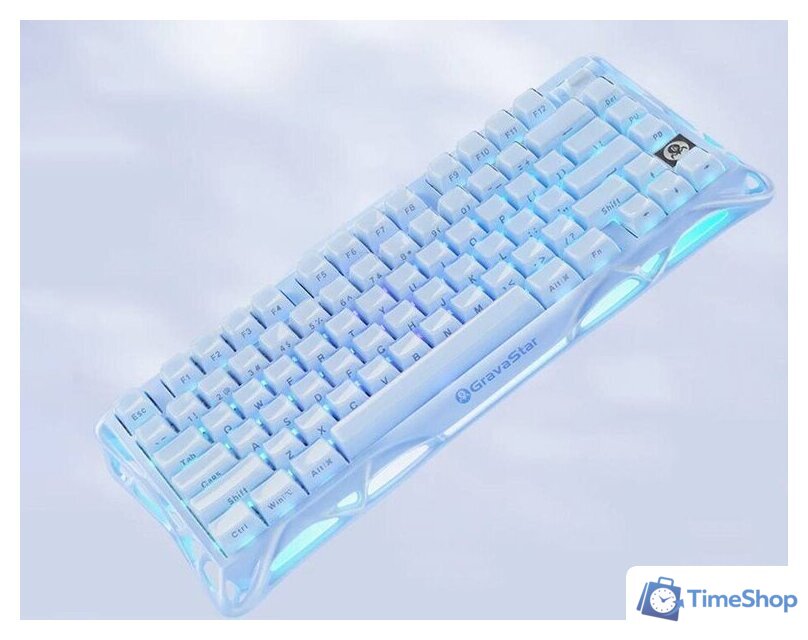 Клавиатура Gravastar Mercury K1 Special Edition Ice Blue (GravaStar x Kailh Cherry Pink) - Изображение №2 — Интернет-магазин Time-Shop
