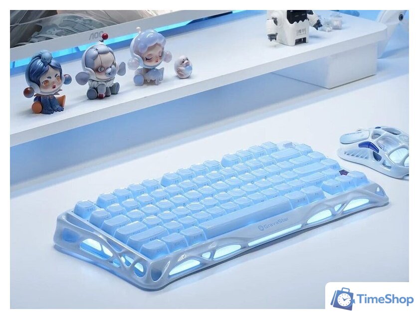 Клавиатура Gravastar Mercury K1 Special Edition Ice Blue (GravaStar x Kailh Cherry Pink) - Изображение №4 — Интернет-магазин Time-Shop