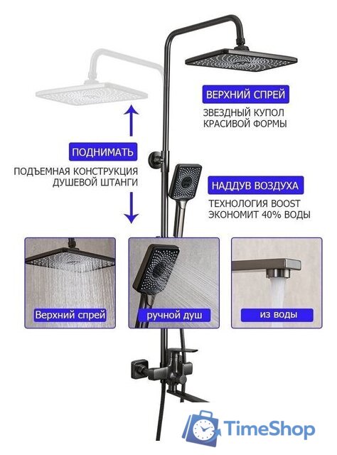 Душевая система  FRAP F2471-9 - Изображение №8 — Интернет-магазин Time-Shop