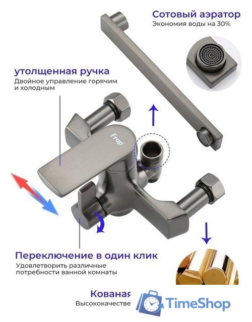Душевая система  FRAP F2471-9 - Изображение №5 — Интернет-магазин Time-Shop