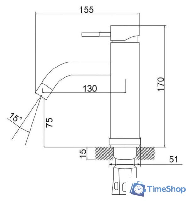 Смеситель РМС SUS128-001F - Изображение №6 — Интернет-магазин Time-Shop