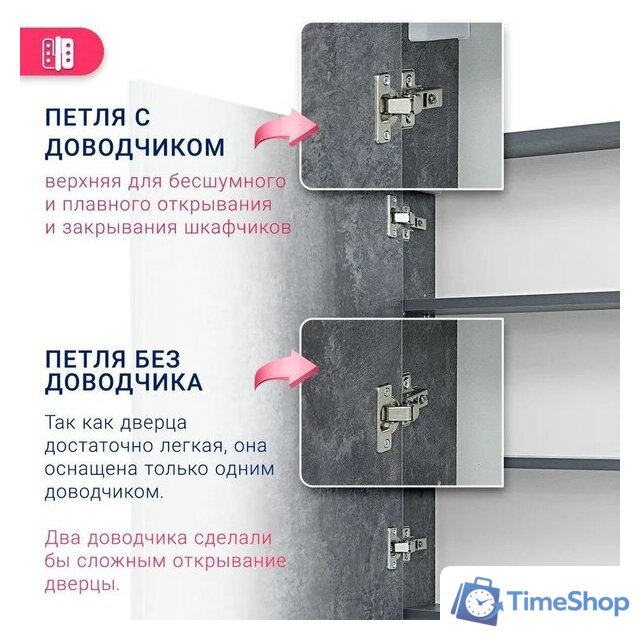 Doratiz Шкаф с зеркалом Крит 60 L 2711.168 (серый) - Изображение №11 — Интернет-магазин Time-Shop