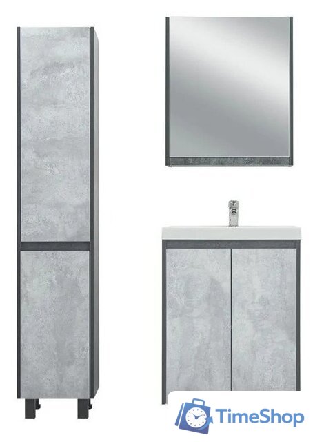  Doratiz Шкаф с зеркалом Крит 60 L 2711.168 (серый) - Изображение №6 — Интернет-магазин Time-Shop