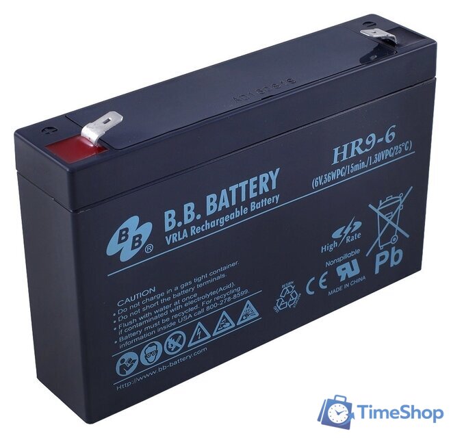 Аккумулятор для ИБП B.B. Battery HR9-6 (6В/8 А·ч) - Изображение №1 — Интернет-магазин Time-Shop