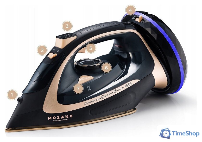 Утюг Mozano Ultimate Smooth (черный/золотистый) - Изображение №9 — Интернет-магазин Time-Shop