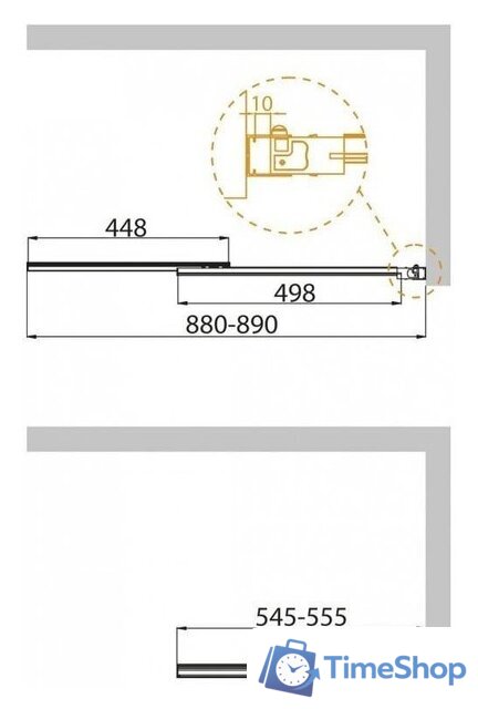 Стеклянная шторка для ванны Cezares SLIDER-VF-11-90/150-C-Cr - Изображение №3 — Интернет-магазин Time-Shop