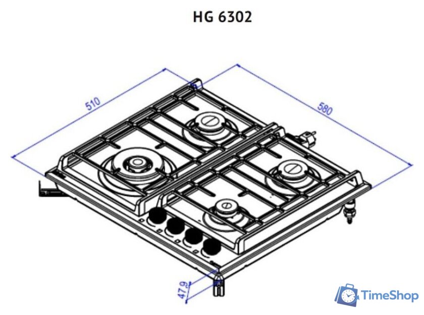 Варочная панель Korting HG 6302 CTB - Изображение №3 — Интернет-магазин Time-Shop