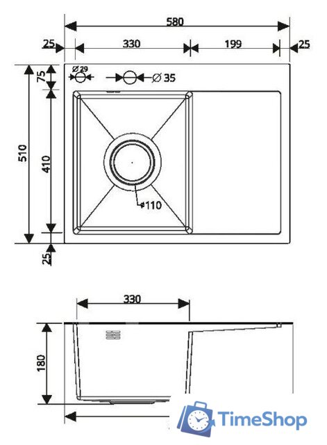 Кухонная мойка РМС MRK-5851L (с дозатором) - Изображение №5 — Интернет-магазин Time-Shop