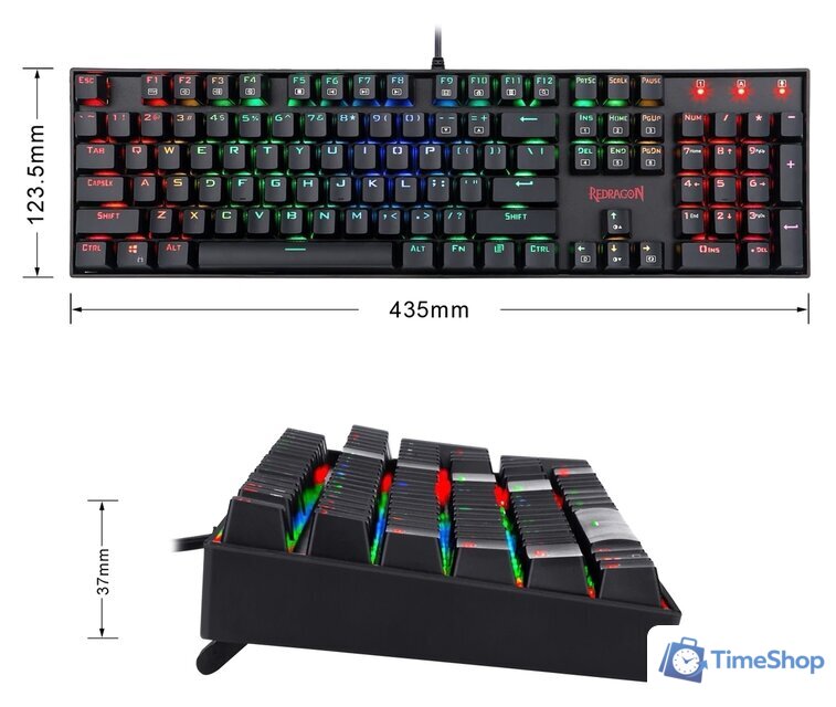 Клавиатура Redragon Mitra (Outemu Blue) - Изображение №5 — Интернет-магазин Time-Shop