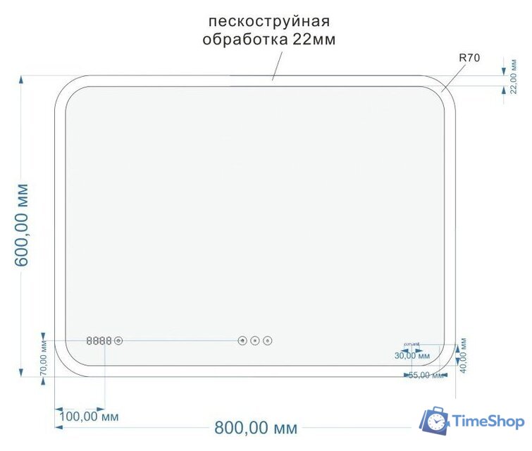  Cersanit Зеркало 80х70 KN-LU-LED070-80-p-Os - Изображение №6 — Интернет-магазин Time-Shop