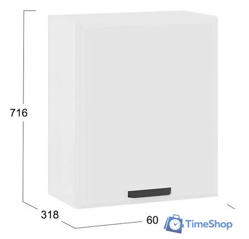 Шкаф навесной Трия Тиана 1В6 с одной дверью (белый/белый супермат) - Изображение №3 — Интернет-магазин Time-Shop