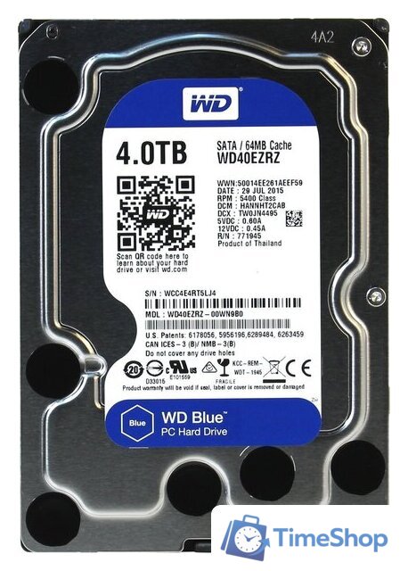Жесткий диск WD Blue 4TB (WD40EZRZ) - Изображение №1 — Интернет-магазин Time-Shop