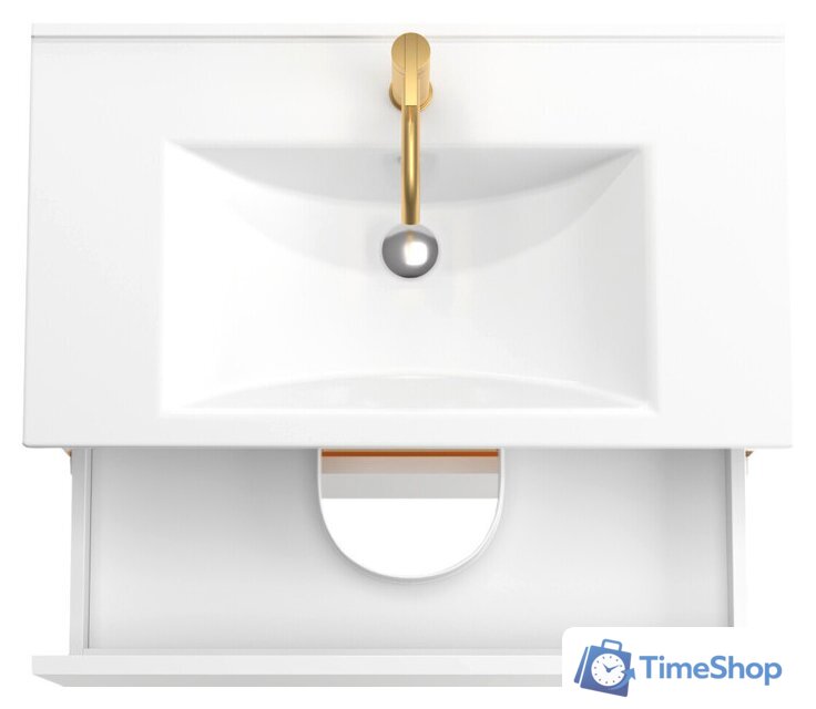  ЗОВ Тумба под умывальник Лира 100 L100MW0MWGVG-KP13W (белый/белый глянец) - Изображение №2 — Интернет-магазин Time-Shop