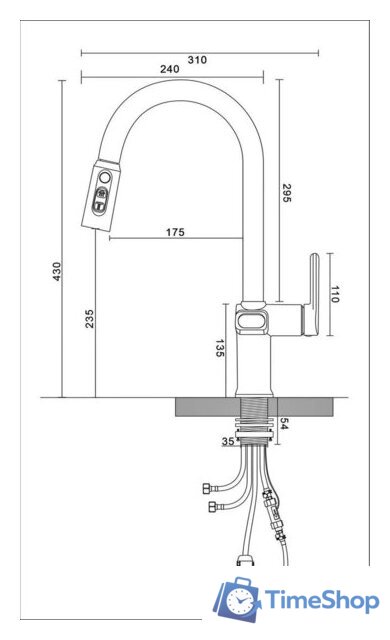 Смеситель Esko K15B LED (черный) - Изображение №3 — Интернет-магазин Time-Shop