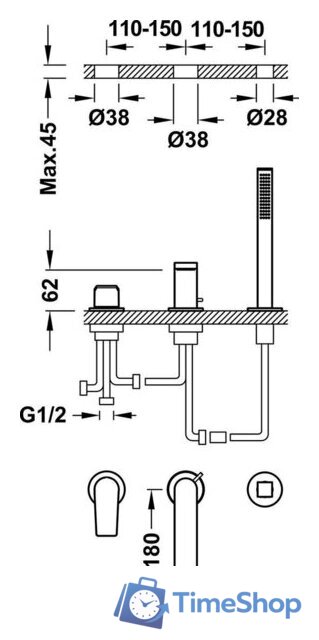 Смеситель с лейкой для биде Tres Project Chrom 21116101 - Изображение №2 — Интернет-магазин Time-Shop