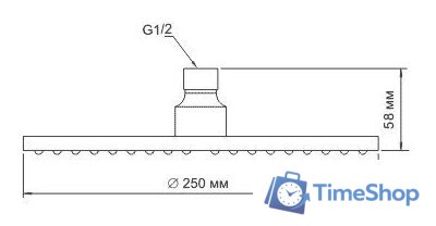 Верхний душ Wasserkraft A030 - Изображение №3 — Интернет-магазин Time-Shop