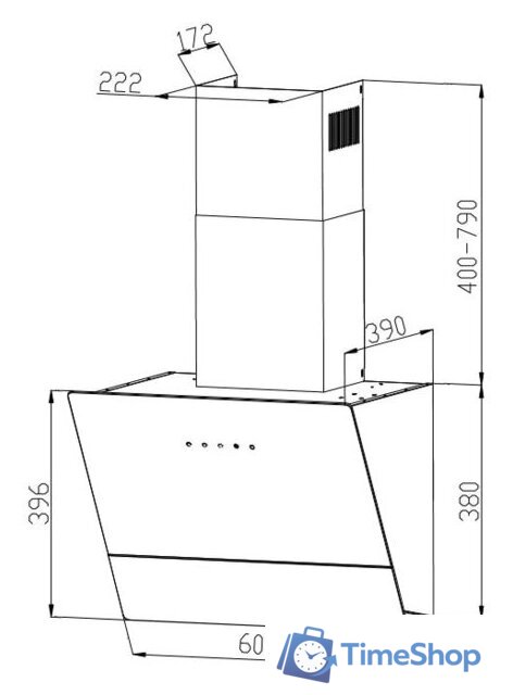 Кухонная вытяжка Grand Lester GC 60 (черный) - Изображение №2 — Интернет-магазин Time-Shop