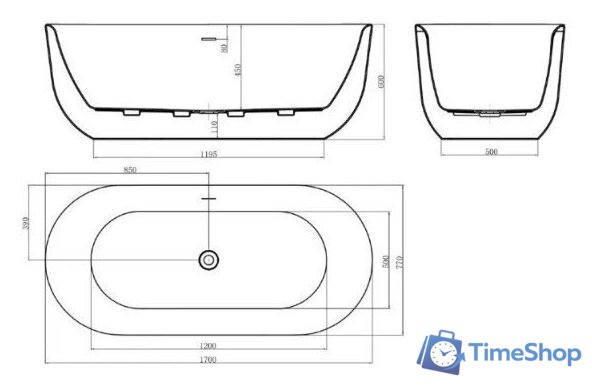 Ванна BelBagno BB706-1700-770 - Изображение №4 — Интернет-магазин Time-Shop