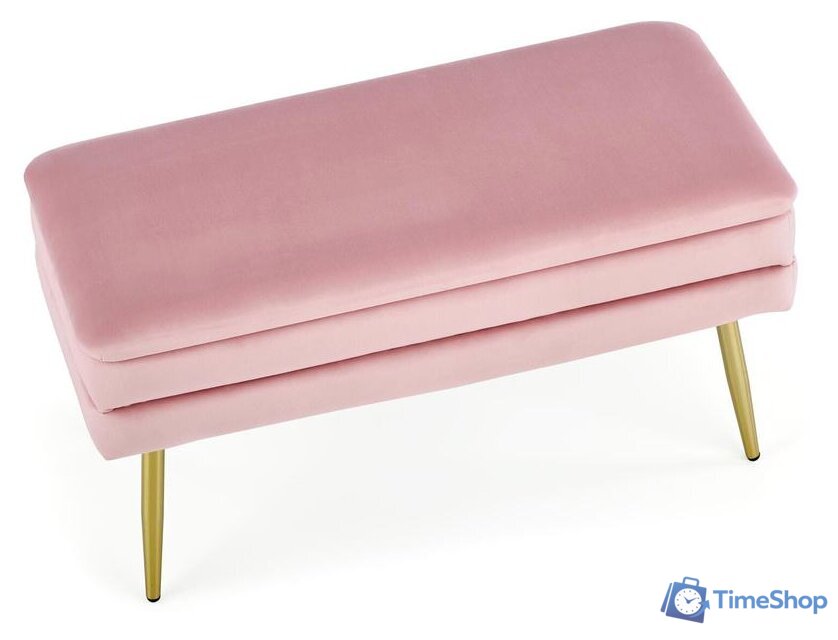 Пуфик Halmar Velva (розовый/золотой) - Изображение №5 — Интернет-магазин Time-Shop