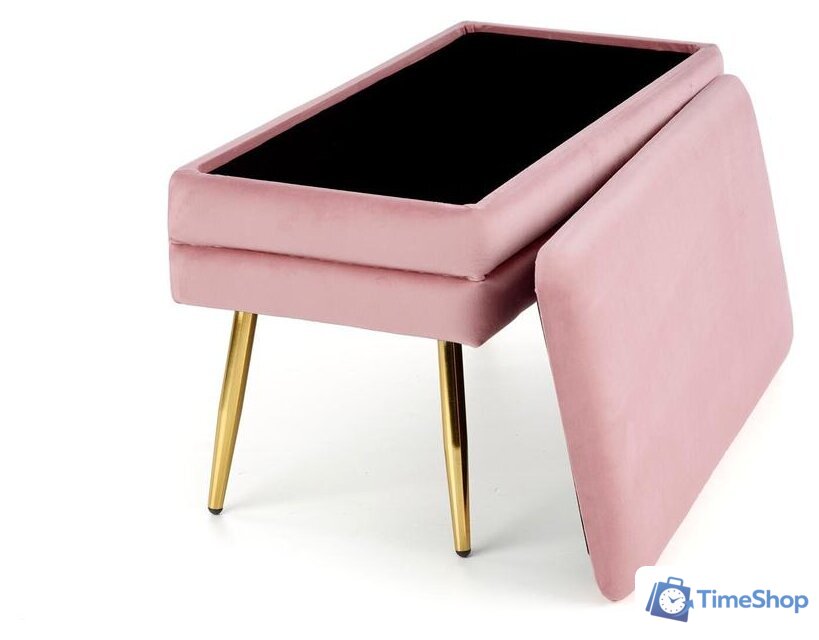Пуфик Halmar Velva (розовый/золотой) - Изображение №4 — Интернет-магазин Time-Shop