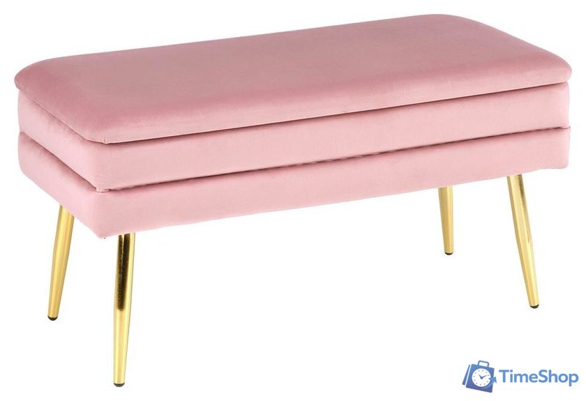 Пуфик Halmar Velva (розовый/золотой) - Изображение №1 — Интернет-магазин Time-Shop