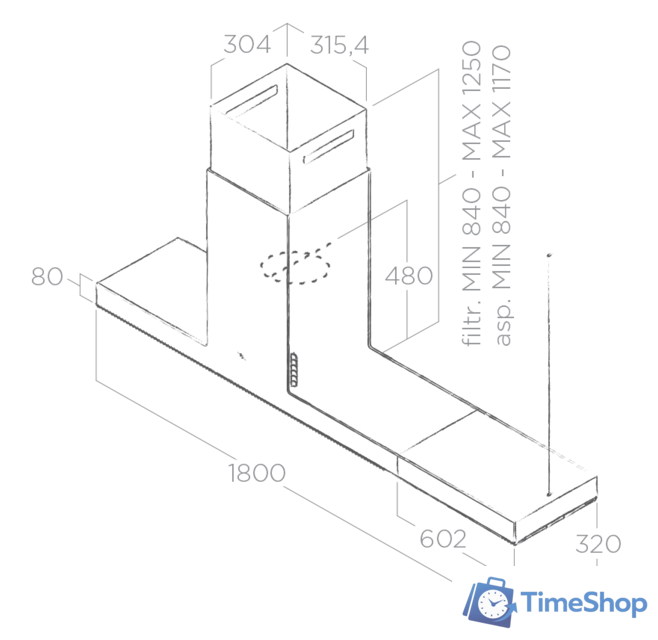 Кухонная вытяжка Elica Haiku Island BL/A/180 - Изображение №3 — Интернет-магазин Time-Shop