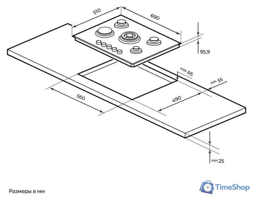 Варочная панель Millen MGHG 701 BL - Изображение №9 — Интернет-магазин Time-Shop