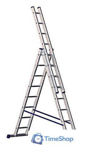 Лестница-стремянка Алюмет трехсекционная универсальная 5310 3x10 - Изображение №1 — Интернет-магазин Time-Shop