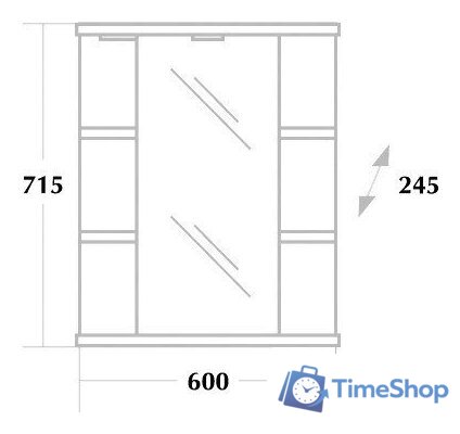  Onika Шкаф с зеркалом Глория 60.02 правый (белый) [206008] - Изображение №2 — Интернет-магазин Time-Shop