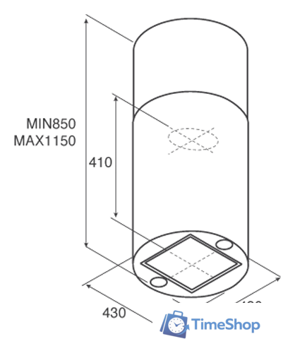 Кухонная вытяжка Jetair Pipe Island WH/A/43 PRF0099305A - Изображение №3 — Интернет-магазин Time-Shop