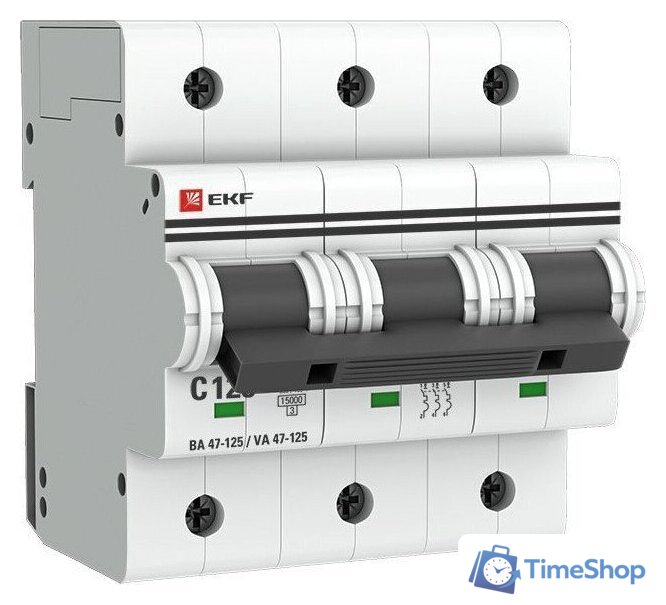 Выключатель автоматический EKF PROxima ВА 47-125 3Р 125А (С) mcb47125-3-125C - Изображение №1 — Интернет-магазин Time-Shop