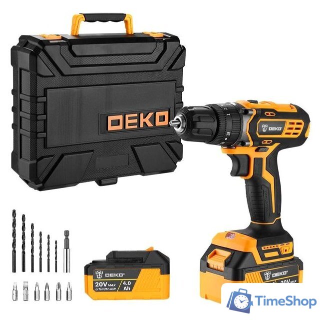 Ударная дрель-шуруповерт Deko DKCD20 Impact 063-4420 (с 2-мя АКБ, кейс) - Изображение №1 — Интернет-магазин Time-Shop