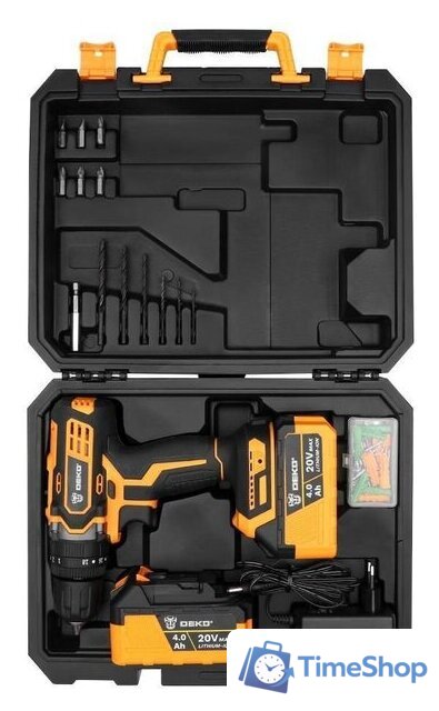 Ударная дрель-шуруповерт Deko DKCD20 Impact 063-4420 (с 2-мя АКБ, кейс) - Изображение №4 — Интернет-магазин Time-Shop
