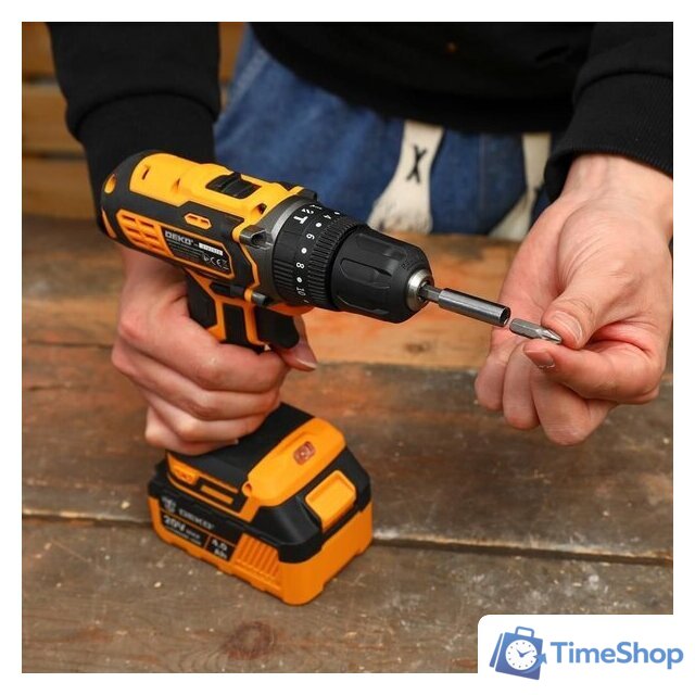 Ударная дрель-шуруповерт Deko DKCD20 Impact 063-4420 (с 2-мя АКБ, кейс) - Изображение №6 — Интернет-магазин Time-Shop