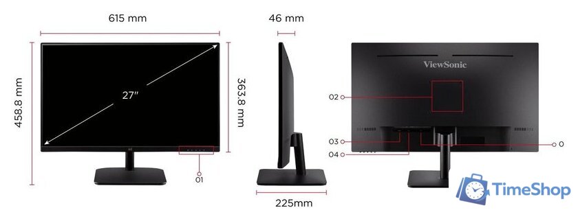 Монитор ViewSonic VA2732-H-2 - Изображение №8 — Интернет-магазин Time-Shop