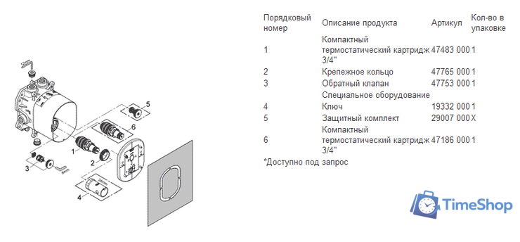 Скрытый механизм Grohe Rapido T 35500000 - Изображение №3 — Интернет-магазин Time-Shop
