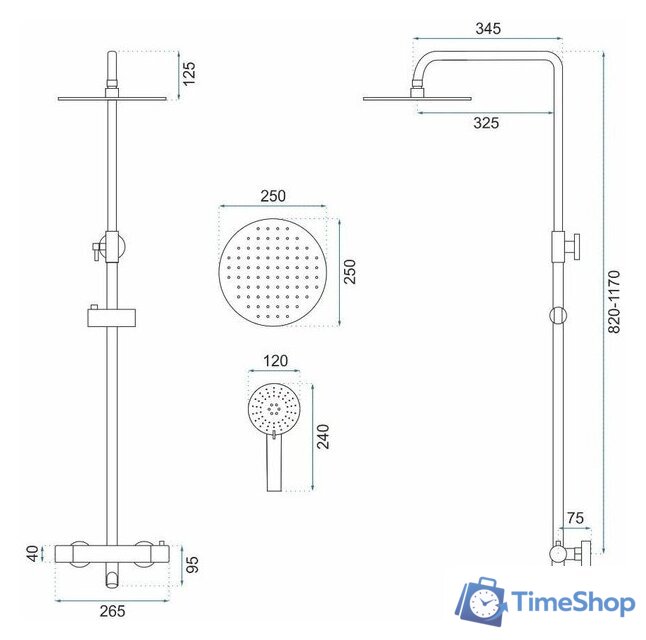Душевая система  Rea Lungo REA-P4113 (черный) - Изображение №4 — Интернет-магазин Time-Shop