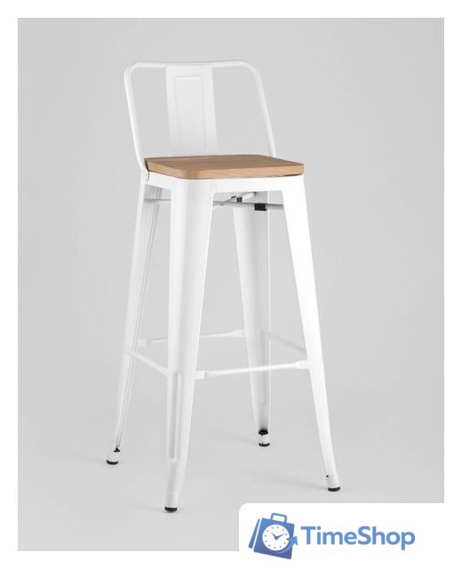 Стул Stool Group Tolix Wood со спинкой YD-H675E-W LG-02 (белый глянцевый/светлое дерево) - Изображение №2 — Интернет-магазин Time-Shop