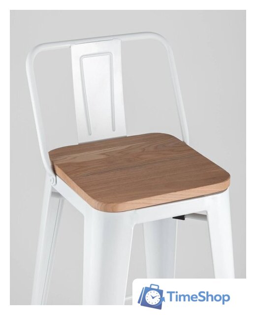 Стул Stool Group Tolix Wood со спинкой YD-H675E-W LG-02 (белый глянцевый/светлое дерево) - Изображение №8 — Интернет-магазин Time-Shop